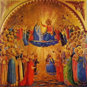 Beato Angelico: Incoronazione della Vergine, cm. 112 x 114, Galleria degli Uffizi, Firenze.